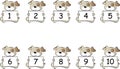 Animals holding numbers one to ten vector
