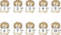 Animals holding numbers one to ten vector