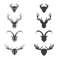 Animals horned head silhouette Royalty Free Stock Photo