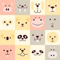 Animals icon set. Flat set of animals vector icons for web design Royalty Free Stock Photo