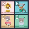 Animals illustrating adjectives - EFGH
