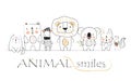 Animals line banner