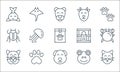 animals line icons. linear set. quality vector line set such as cat, dog, feline, frog, paw print, beetle, rabbit hutch, goat, Royalty Free Stock Photo