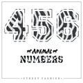 Animals mosaic numbers for t-shirts, posters, card and other uses. Royalty Free Stock Photo