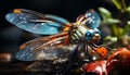 Animals in nature, macro insect, beauty in animal wing generated by AI