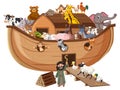 Animals on Noah`s ark isolated on white background Royalty Free Stock Photo