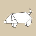 Animals origami vector craft illustration