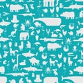 Animals pattern seamless. Zoo background. baby cloth texture Vector