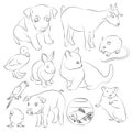 Animals pets vector icons set Royalty Free Stock Photo