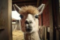 Farming fur nature llama head portrait alpaca white animals cute mammal