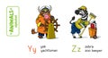 Animals with professions. Funny alphabet or ABC.