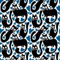 Animals seamless cats pattern for fabrics and textiles and packaging and gifts and cards and linens and kids