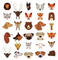 Animals Set in flat style, vector illustration