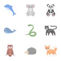 Animals set icons in cartoon style. Royalty Free Stock Photo