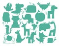 Animals silhouette set Royalty Free Stock Photo