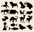 Animals silhouettes Royalty Free Stock Photo