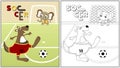 Vector cartoon of funny animals playing soccer Royalty Free Stock Photo