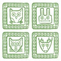 Animals stamps set