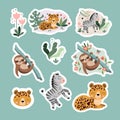 Animals sticker set Royalty Free Stock Photo