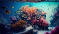 Animals of the underwater sea world. Ecosystem. Colorful tropical fish. Life in the coral reef Royalty Free Stock Photo