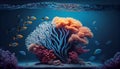 Animals of the underwater sea world. Ecosystem. Colorful tropical fish. Life in the coral reef Royalty Free Stock Photo