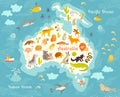 Animals world map, Australia Royalty Free Stock Photo