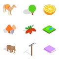 Animate icons set, isometric style Royalty Free Stock Photo