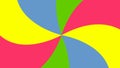 Animated abstract rotating background with colorful vanes.