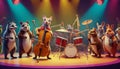 Animated Animal Band Performing