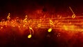 Animated background with musical notes, Music notes