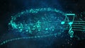 Animated background with musical notes, Music notes - LOOP