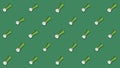 Animated background with repeating food pattern on green background. Animation. Beautiful cartoon animation with