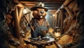 Animated Beaver as a Gold Miner