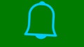 Animated bell rings. blue line icon. Looped video. Vector illustration