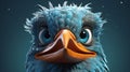 Animated Bird With Big Eyes: Detailed Feathers, Expressive Portraits In Zbrush Style