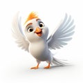 Charming Disney-style Bird 3d Render High-key Lighting Photorealistic Animation