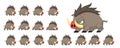 Animated Boar Character Sprites Royalty Free Stock Photo