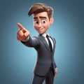 Animated Businessperson Pointing At Camera In Kris Knight Style
