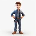 Cartoon Realism: 3d Render Of Tom In Jeans