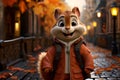 the animated character of chippy the chippy squirrel is in an alley