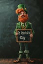 Animated character embodying leprechaun holds \