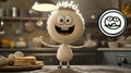 Happy Cartoon Character in Kitchen Scene Royalty Free Stock Photo