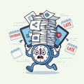 The scene humorously conveys time management pressures and a hectic Royalty Free Stock Photo