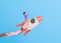 Animated Character on Rocket Adventure