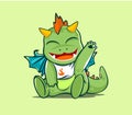 Cute baby dragon animated character for various design