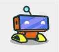 Cute robot animated character for design