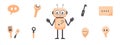 An animated chatbot ai character using neural networks, AI servers, and robots.