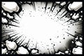 Animated Comic style black frame explosion. Generate Ai Royalty Free Stock Photo