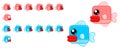 Animated Cute Fish Character Sprites Royalty Free Stock Photo