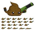 Animated Cute Turd Character Sprites Royalty Free Stock Photo
